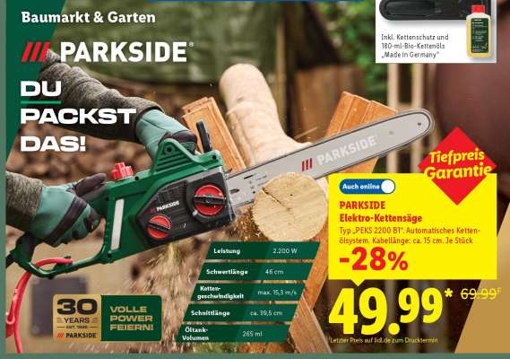 Parkside Elektro- Kettensäge