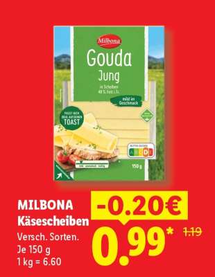 Milbona Käsescheiben