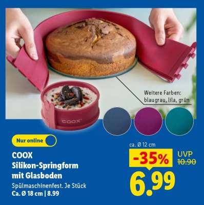 COOX Silikon-Springform mit Glasboden