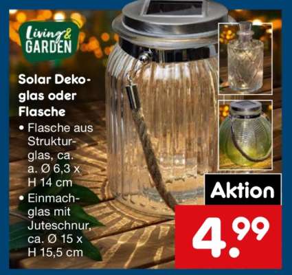Solar Deko-glas oder Flasche