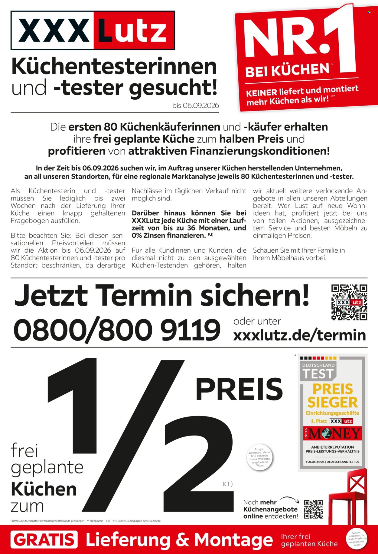 XXXLutz Prospekte  - 22.08.2026 - 19.09.2026. Seite 1