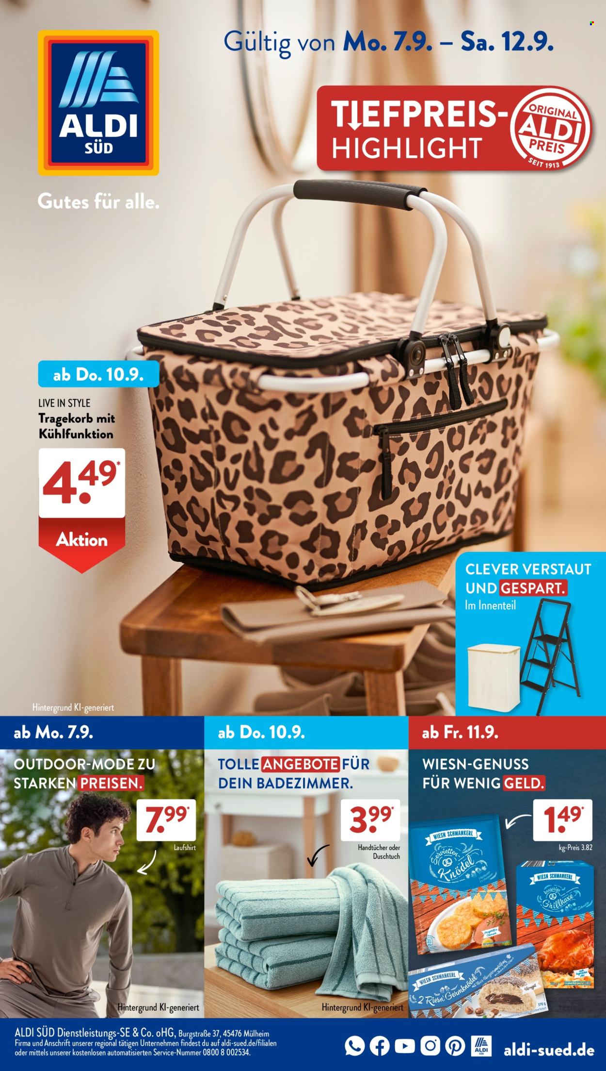 ALDI SÜD Prospekte  - 7.09.2026 - 12.09.2026. Seite 1