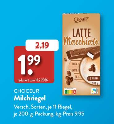 CHOCEUR Milchriegel