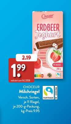 CHOCEUR Milchriegel
