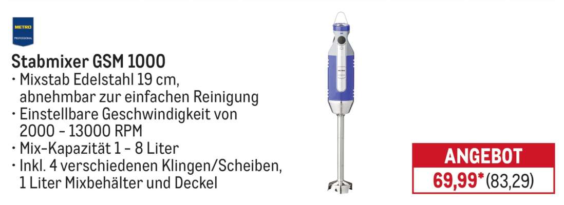Stabmixer GSM 1000