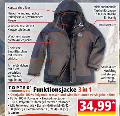TOPTEX® SPORT Funktionsjacke 3 in 1