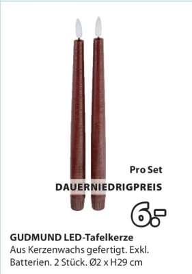 GUDMUND LED-Tafelkerze