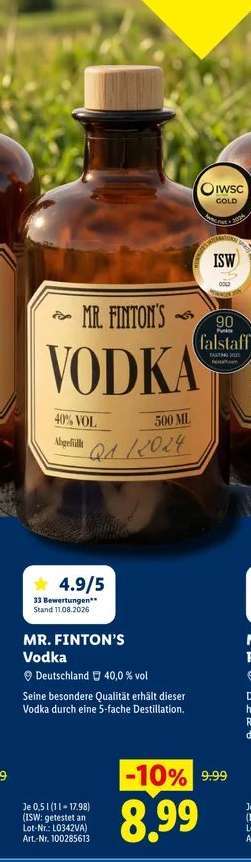 Mr. Finton’s Vodka