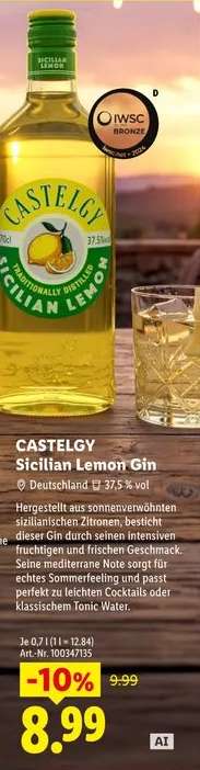 Castelgy Sicilian Lemon Gin