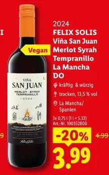 FELIX SOLIS Viña San Juan Merlot Syrah Tempranillo La Mancha DO