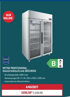 METRO PROFESSIONAL Glastürkühlschrank GRE1400G