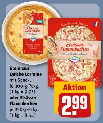 Steinhaus Quiche Lorraine mit Speck oder Elsässer Flammkuchen