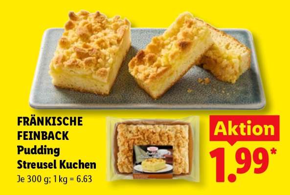 FRÄNKISCHE FEINBACK Pudding Streusel Kuchen
