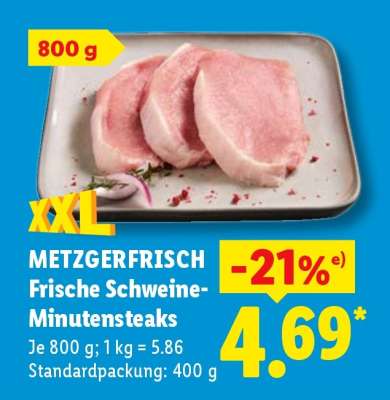 Metzgerfrisch Frische Schweine- Minutensteaks