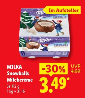 Milka Snowballs Milchcrème