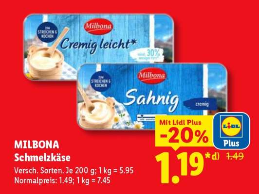 Milbona Schmelzkäse
