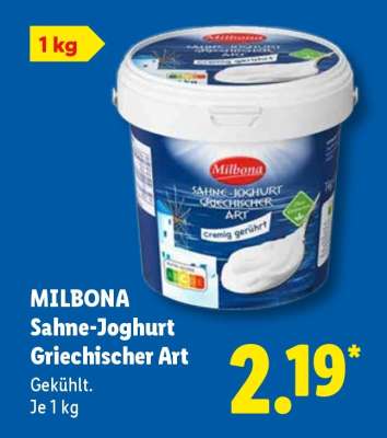 Milbona Sahne-Joghurt Griechischer Art