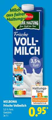 MILBONA Frische Vollmilch