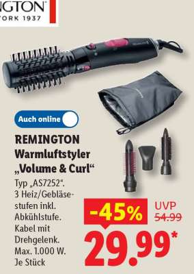 REMINGTON Warmluftstyler „Volume & Curl“