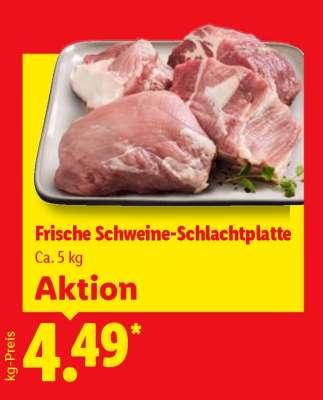 Frische Schweine-Schlachtplatte