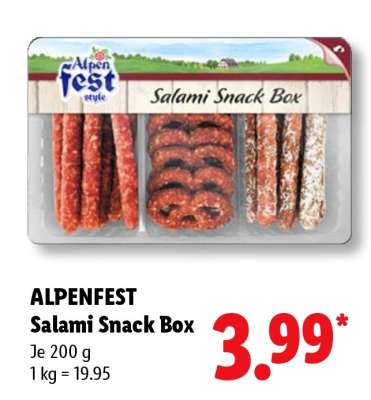 Alpenfest Salami Snack Box