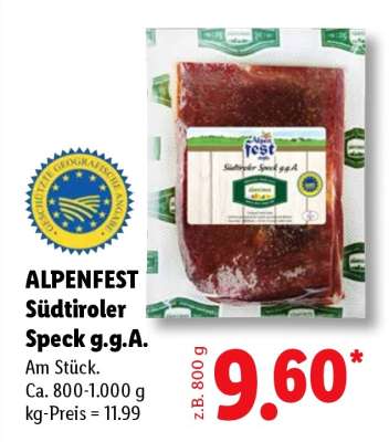 Alpenfest Südtiroler Speck g.g.A.