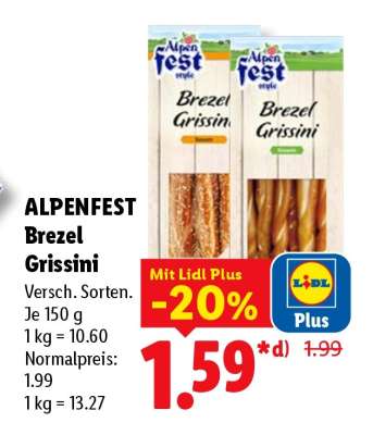 Alpenfest Brezel Grissini