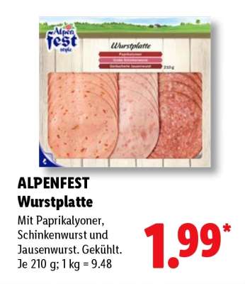 Alpenfest Wurstplatte