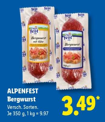 Alpenfest Bergwurst