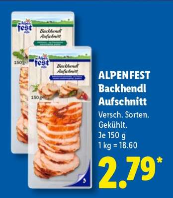Alpenfest Backhendl Aufschnitt