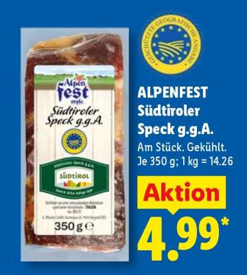 Alpenfest Südtiroler Speck g.g.A.