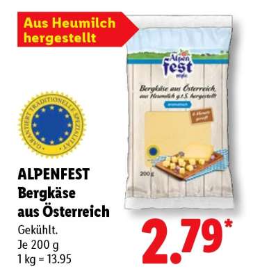 ALPENFEST Bergkäse aus Österreich