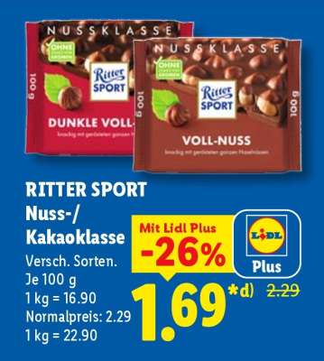 RITTER SPORT Nuss- Kakaoklasse