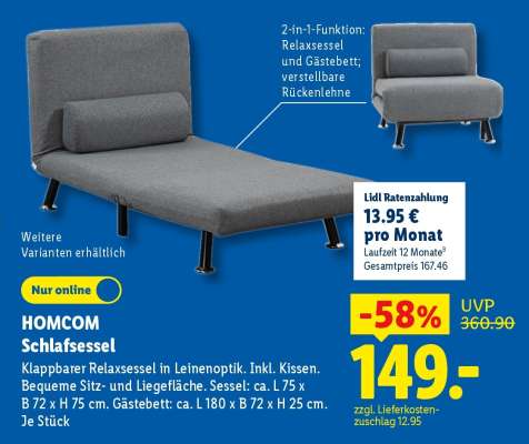 Homcom Schlafsessel