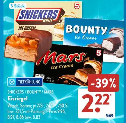 SNICKERS / BOUNTY / MARS Eisriegel