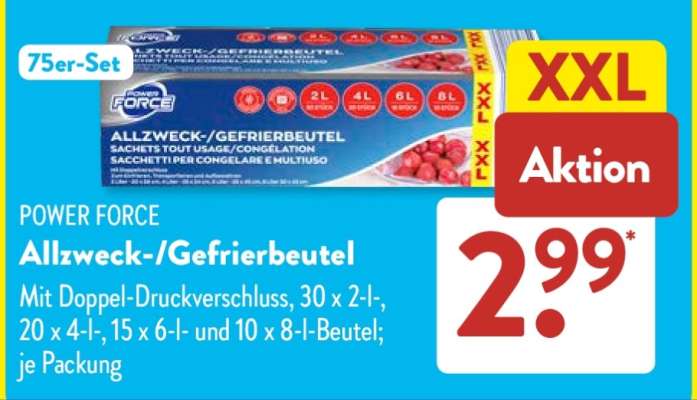 POWER FORCE Allzweck-/Gefrierbeutel