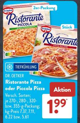 Dr. Oetker Ristorante Pizza oder Piccola Pizza