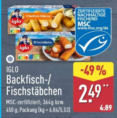 IGLO Backfisch-/Fischstäbchen