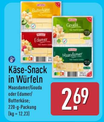 Käse-Snack in Würfeln