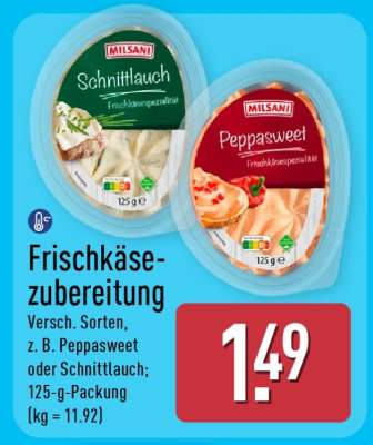 Frischkäsezubereitung