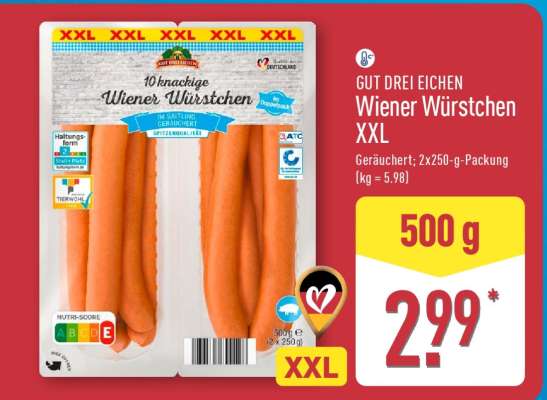 GUT DREI EICHEN Wiener Würstchen XXL