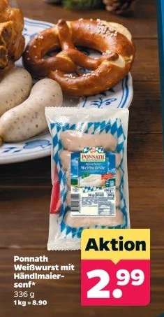 Ponnath Weißwurst mit Händlmaier-senf
