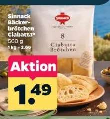 Sinnack Bäckerbrötchen Ciabatta
