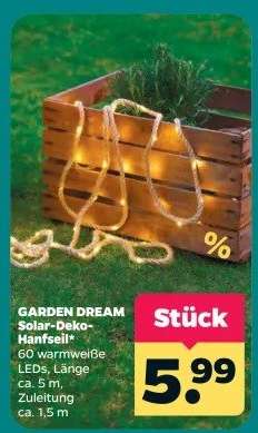 GARDEN DREAM Solar-Deko-Hanfseil