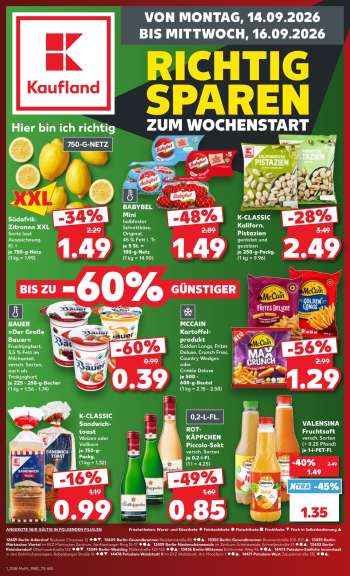 Prospekte Kaufland - 14.09.2026 - 16.09.2026.
