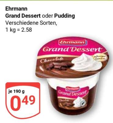 Ehrmann Grand Dessert oder Pudding