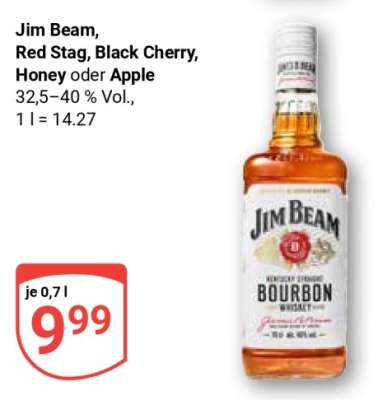 Jim Beam, Red Stag, Black Cherry, Honey oder Apple