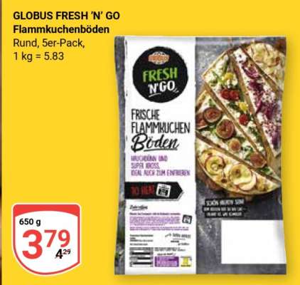 GLOBUS FRESH ’N’ GO Flammkuchenböden