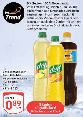 Deit Limonade oder Spezi Cola-Mix
