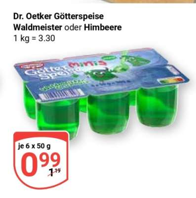 Dr. Oetker Götterspeise Waldmeister oder Himbeere
